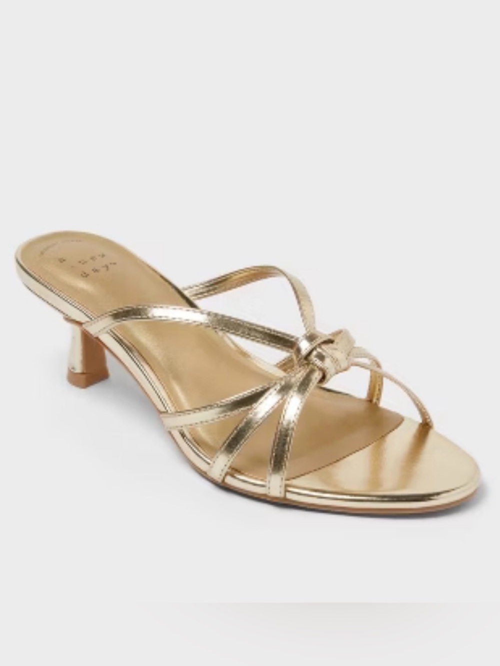 A New Day Cornelia Gold Kitten Heel Slide Sandal 9.5 NWOT
